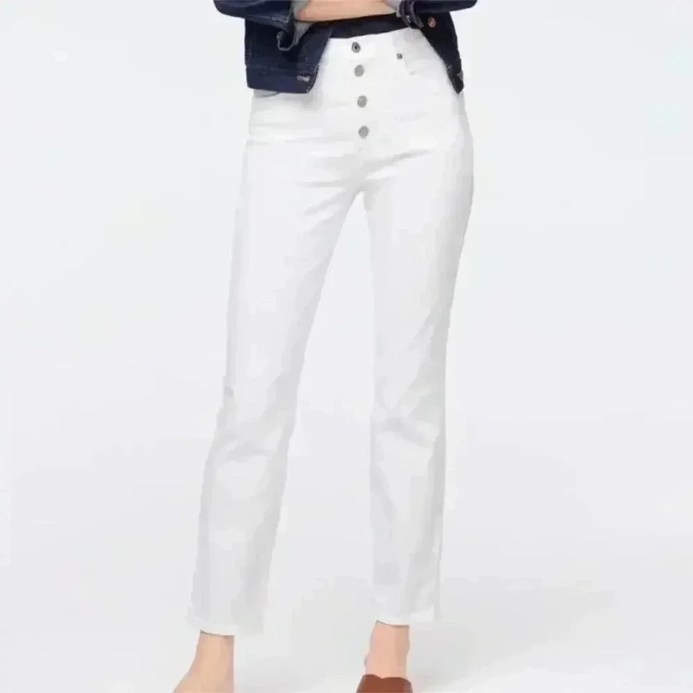 J. Crew Plus Size vintage slim-straight jean in white Size 34 NWT